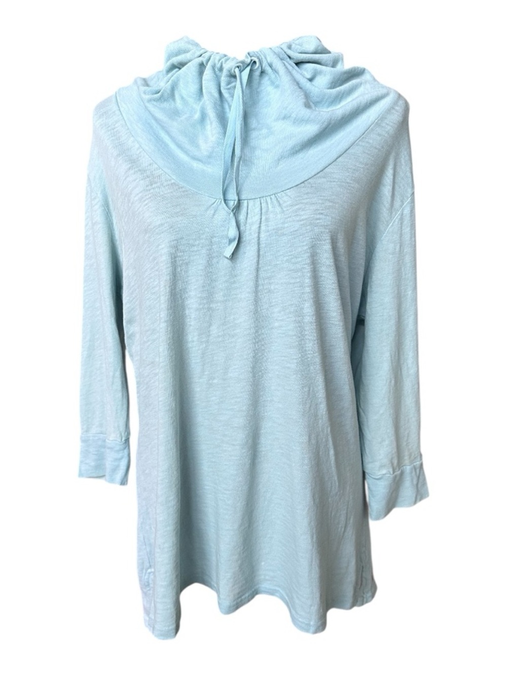 Lucy Day Hike Cowl Neck Top XL Light Blue Cotton UPF 30 NWT